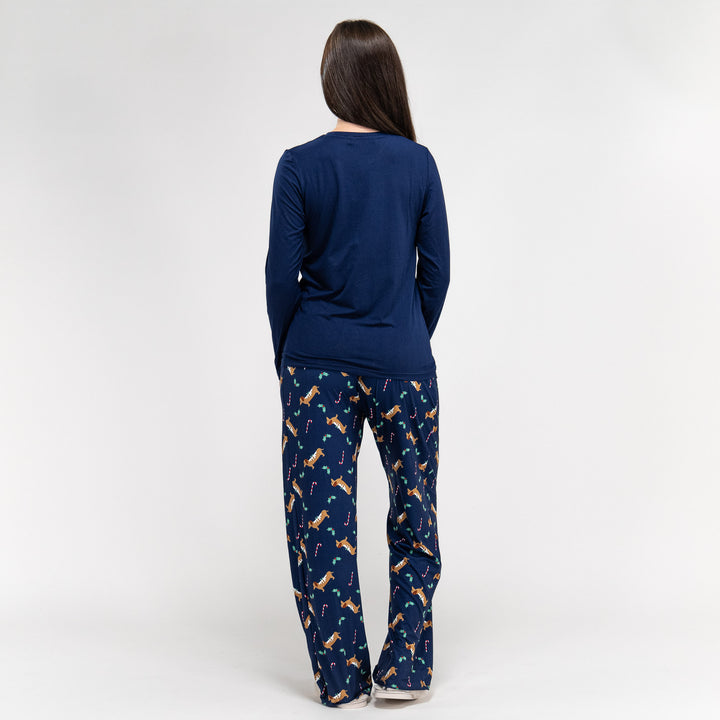 Ensemble Pyjama Motif Noël Teckel pour Femmes 06