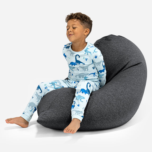 Grand Pouf pour Enfants 2-6 ans - Coton Élastique Anthracite 01
