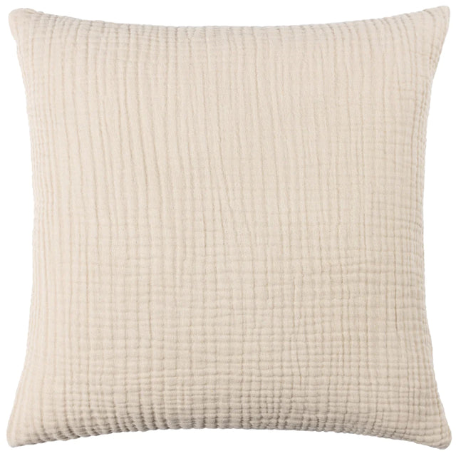 Housse de Coussin en Coton Froissé Mousseline 45 x 45 cm - Crème 01