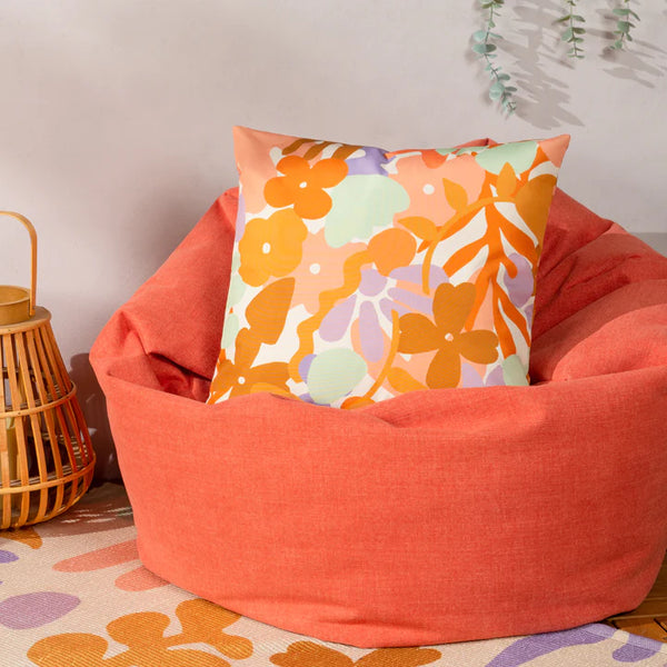 Housse de Coussin Extérieur 43 x 43cm - Motif Floral Fabric Close-up Image