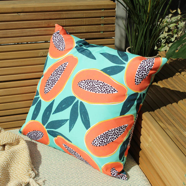 Housse de Coussin Extérieur 43 x 43cm - Motif Fruits Fabric Close-up Image