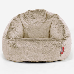 Pouf Chaise Bubble - Fausse Fourrure Lapin Brun Doré