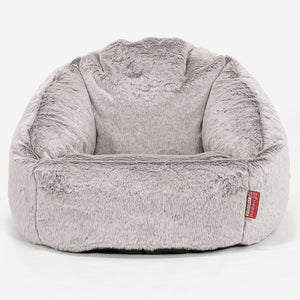 Pouf Chaise Bubble - Fausse Fourrure Lapin Gris clair