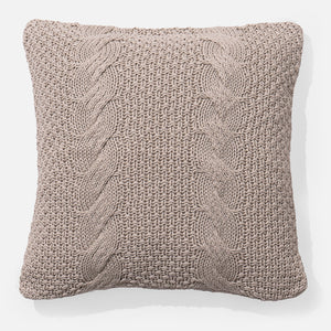 Housse de Coussin 47 x 47cm - Tricoté Cable Crème