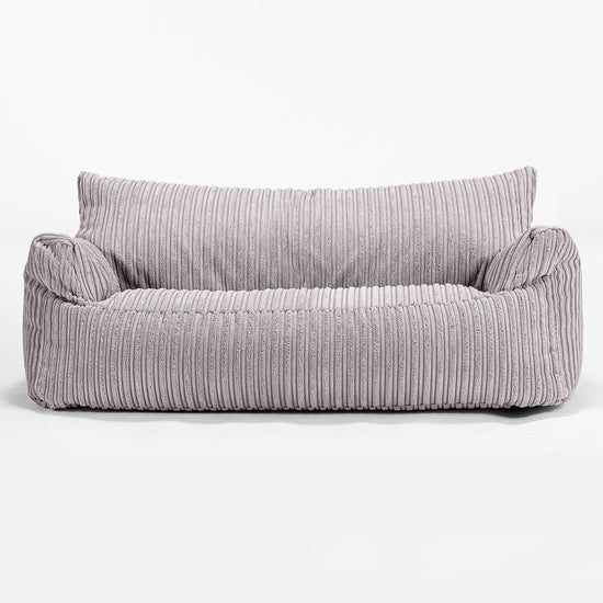 Joséphine Canapé Pouf pour Enfant 1-5 ans - Côtelé Gris Argent 01