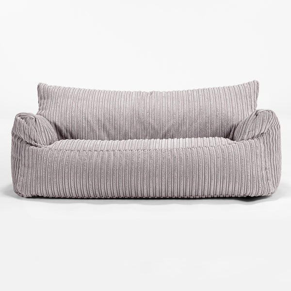 Joséphine Canapé Pouf pour Enfant 1-5 ans - Côtelé Gris Argent 01