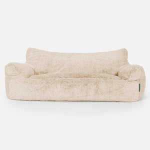 Joséphine Canapé Pouf pour Enfant 1-5 ans - Fausse Fourrure Lapin Blanc