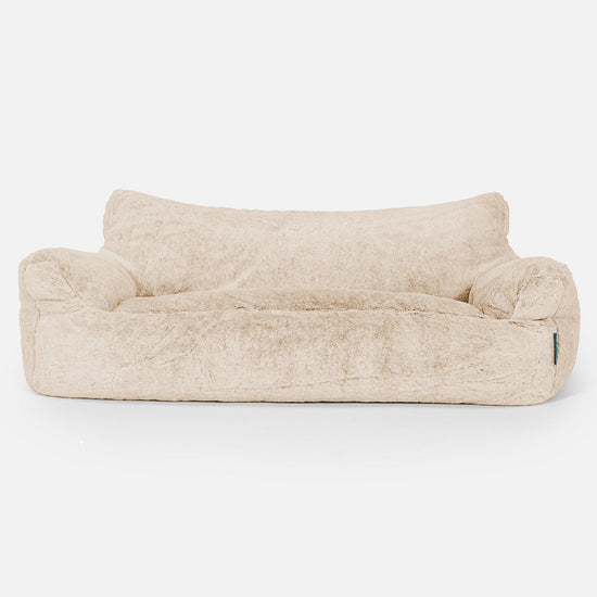Joséphine Canapé Pouf pour Enfant 1-5 ans - Fausse Fourrure Lapin Blanc 01