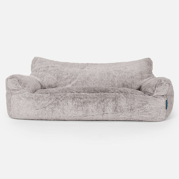 Joséphine Canapé Pouf pour Enfant 1-5 ans - Fausse Fourrure Lapin Gris clair 01