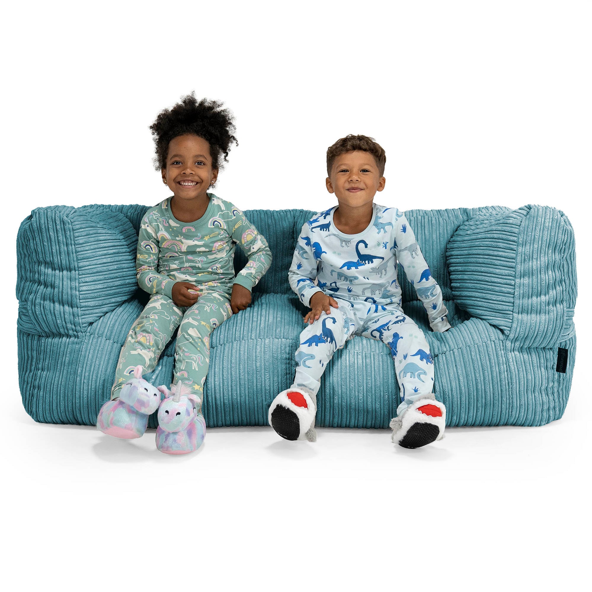 Canapé Pouf Albert 3 places - Côtelé Bébé Bleu main image 1