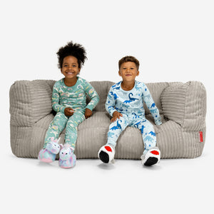 Canapé Pouf Géant Albert pour Enfants 2 places 3-14 ans - Côtelé Vison