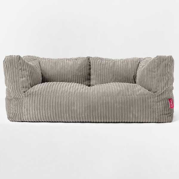 Canapé Pouf Géant Albert pour Enfants 2 places 2-14 ans - Côtelé Vison 01