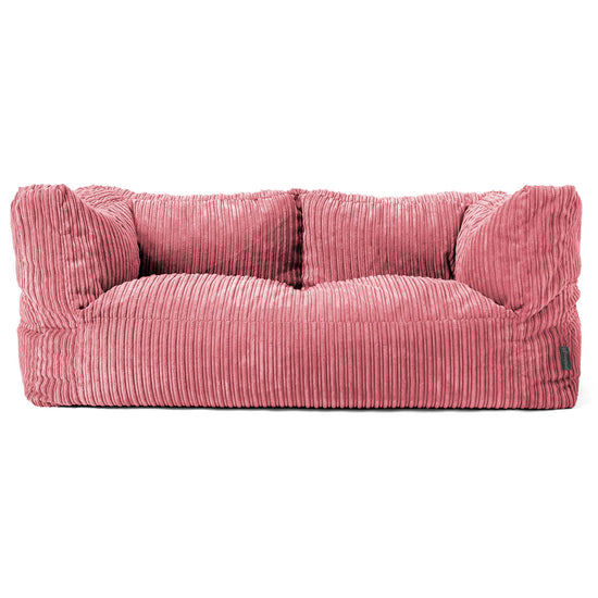 Canapé Pouf Albert 2 places - Côtelé Corail 01
