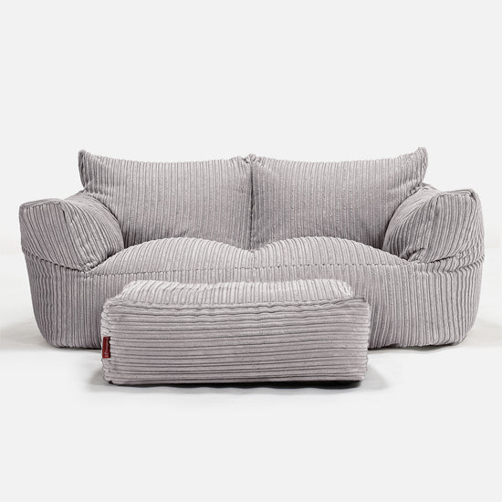 Joséphine Canapé Pouf - Côtelé Gris Argent 02