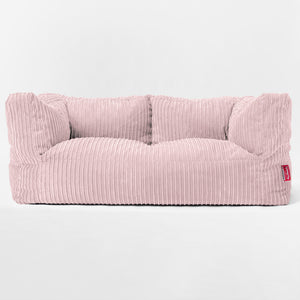 Canapé Pouf Albert 2 places - Côtelé Rose