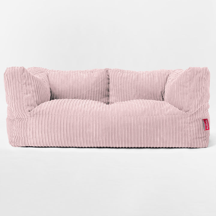 Canapé Pouf Albert 2 places - Côtelé Rose 01