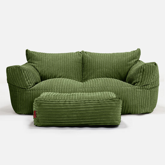 Joséphine Canapé Pouf - Côtelé Vert Forêt 02