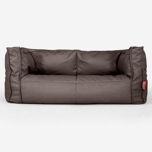 Canapé Pouf Albert 2 places - Cuir Végan Chocolat