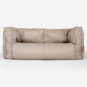 Canapé Pouf Albert 2 places - Cuir Végan Ivoire