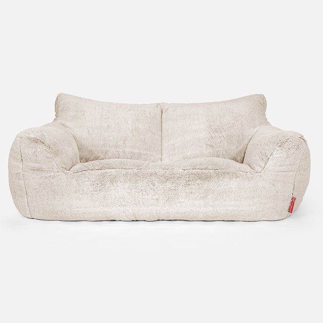 Joséphine Canapé Pouf - Fausse Fourrure Lapin Blanc 01