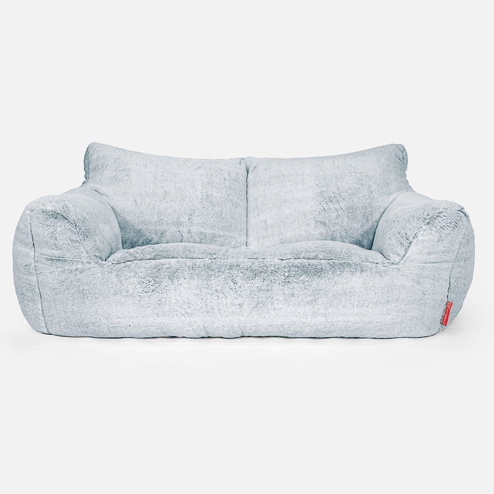 Joséphine Canapé Pouf - Fausse Fourrure Lapin Bleu Pastel 01
