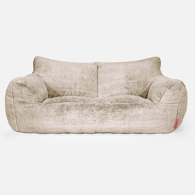 Joséphine Canapé Pouf - Fausse Fourrure Lapin Brun Doré 01