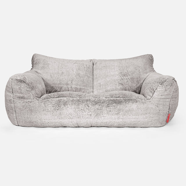 Joséphine Canapé Pouf - Fausse Fourrure Lapin Gris clair 01