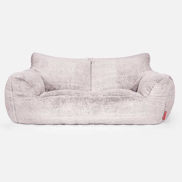 Joséphine Canapé Pouf - Fausse Fourrure Lapin Rose Pastel 01