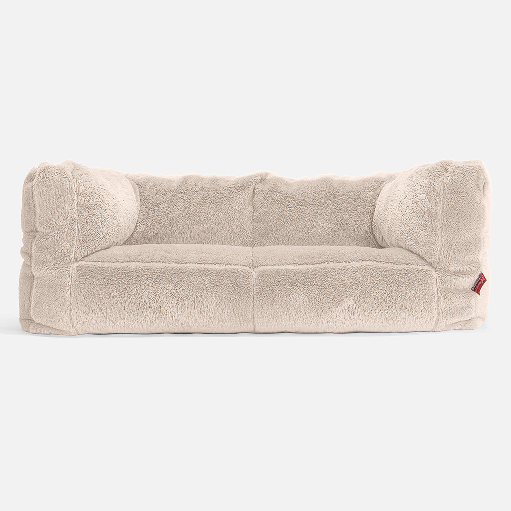 Canapé Pouf Albert 2 places - Fausse Fourrure Nounours Crème 01