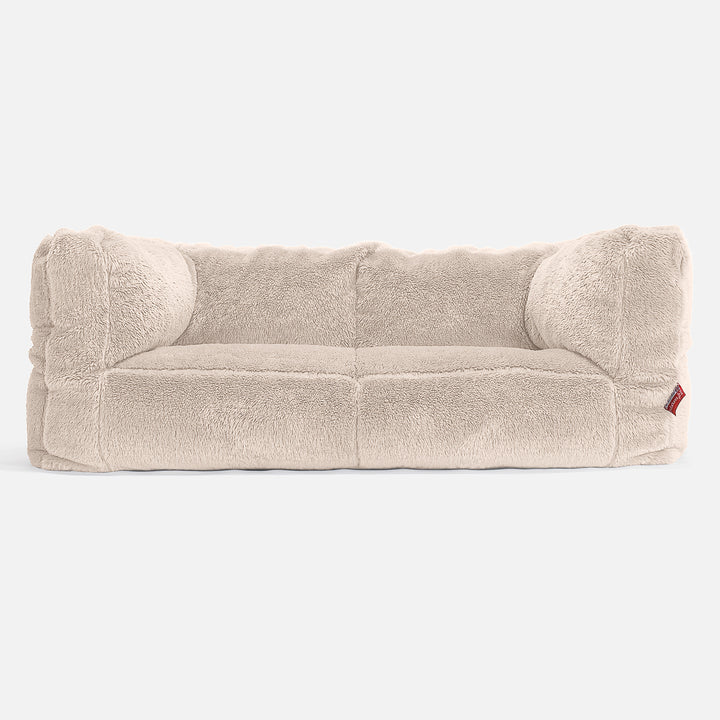 Canapé Pouf Albert 2 places - Fausse Fourrure Nounours Crème 01
