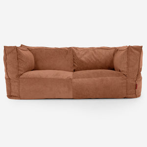 Canapé Pouf Albert 2 places - Velours Côtelé Fin Ambre