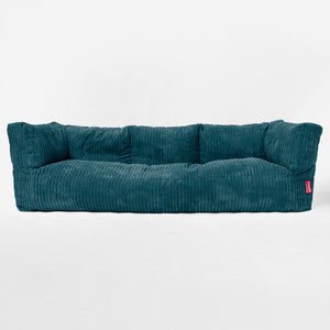 Canapé Pouf Albert 3 places - Côtelé Bleu Canard