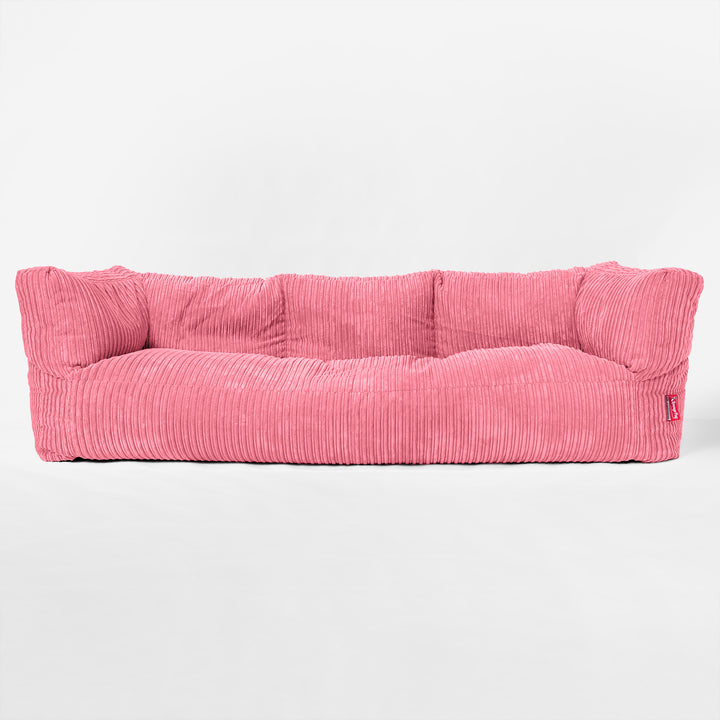 Canapé Pouf Albert 3 places - Côtelé Corail 01