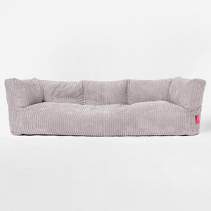 Canapé Pouf Albert 3 places - Côtelé Gris Argent