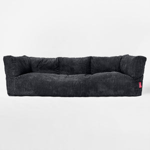 Canapé Pouf Albert 3 places - Côtelé Noir