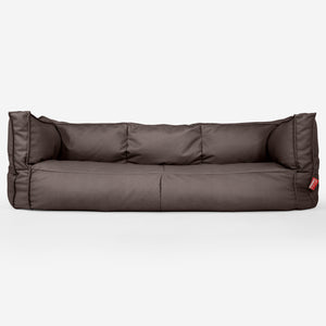 Canapé Pouf Albert 3 places - Cuir Végan Chocolat