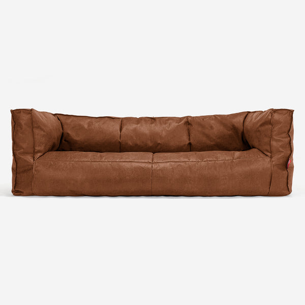 Canapé Pouf Albert 3 places - Cuir Vintage Camel 01