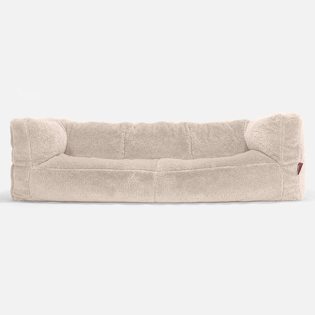 Canapé Pouf Albert 3 places - Fausse Fourrure Nounours Crème 01