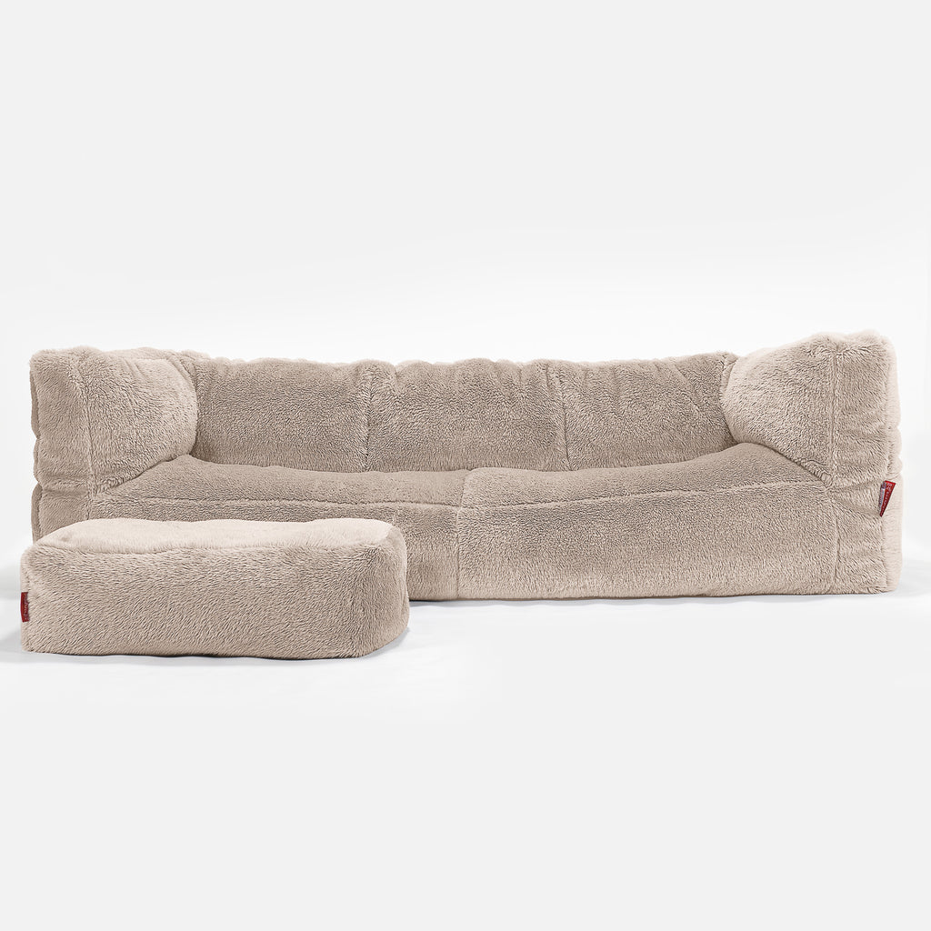 Canapé Pouf Albert 3 places - Fausse Fourrure Nounours Vison 02