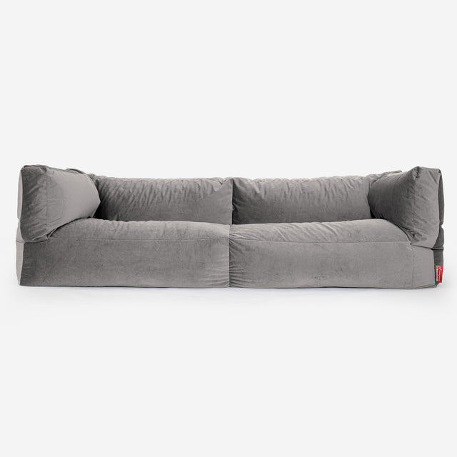 Canapé Pouf Albert 3 places - Velours Argent 01