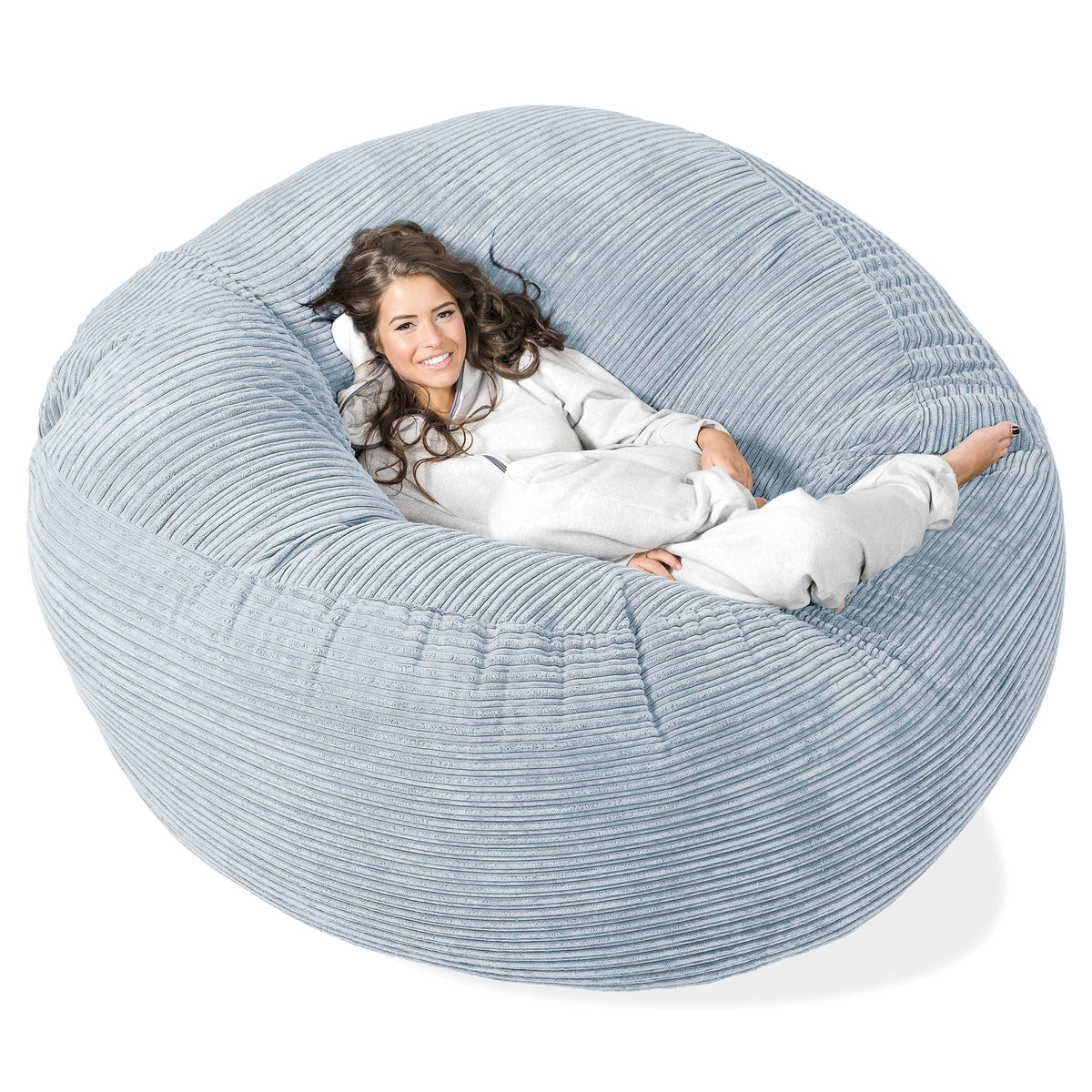 Canapé Pouf Géant Mammouth - Côtelé Bleu Marine main image 1