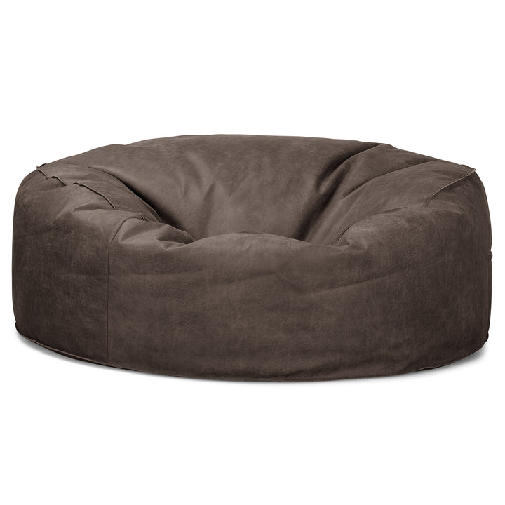 Canapé Pouf Géant Mammouth - Cuir Vintage Gris Ardoise 04