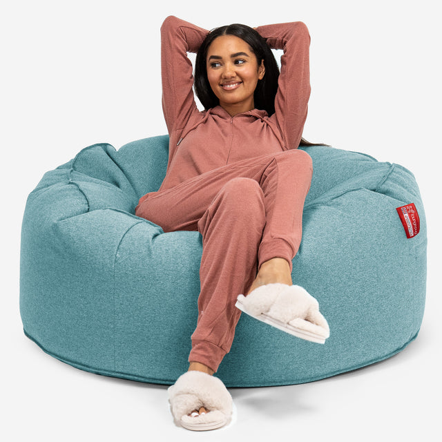 Pouf Fauteuil Design - Côtelé Gris Acier 3490