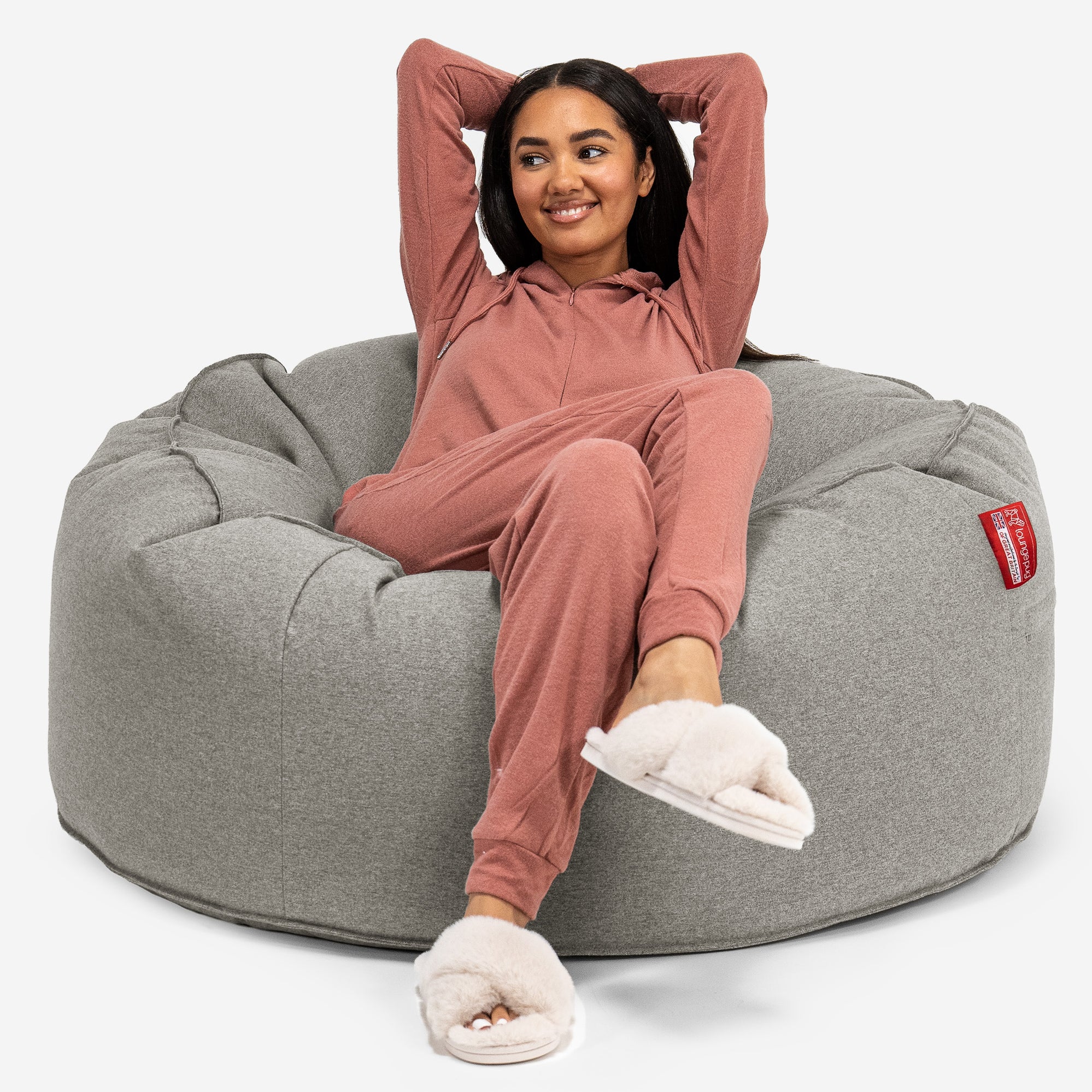 Canapé Pouf Géant Grande Mammouth - Velours Argent main image 1
