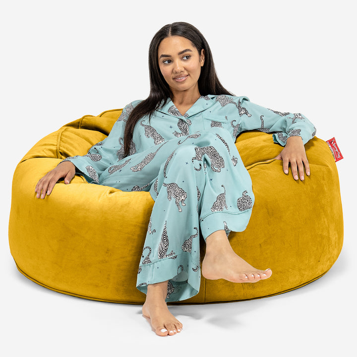 Pouf Fauteuil Design - Côtelé Gris Acier 3532