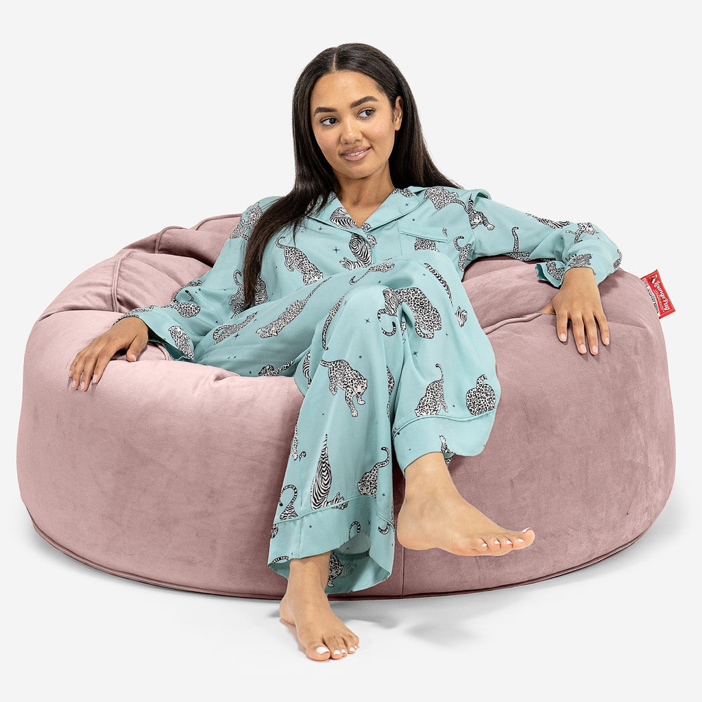 Pouf Fauteuil Design - Côtelé Gris Acier 4029