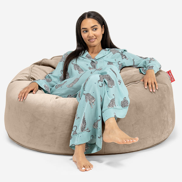 Pouf Fauteuil Design - Côtelé Gris Acier 3539