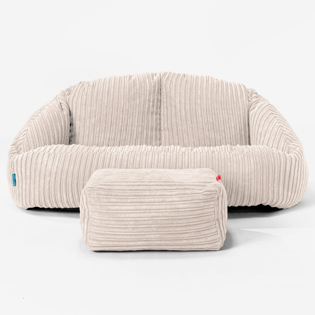 Pouf Canapé Bubble pour Enfants - Côtelé Ivoire 02