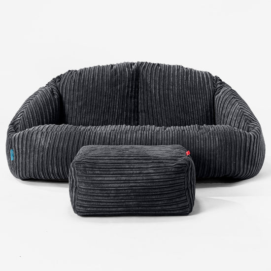 Pouf Canapé Bubble pour Enfants - Côtelé Noir 02