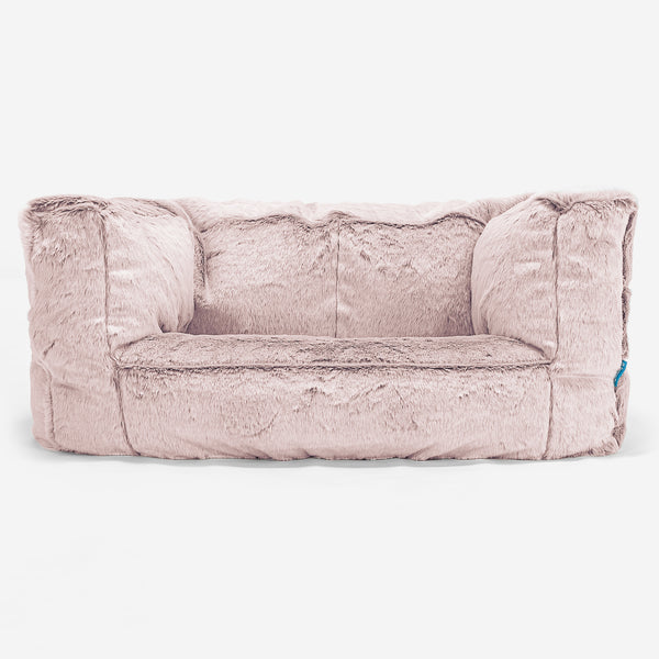 Canapé Enfant Albert - Fausse Fourrure Lapin Rose Pastel 01